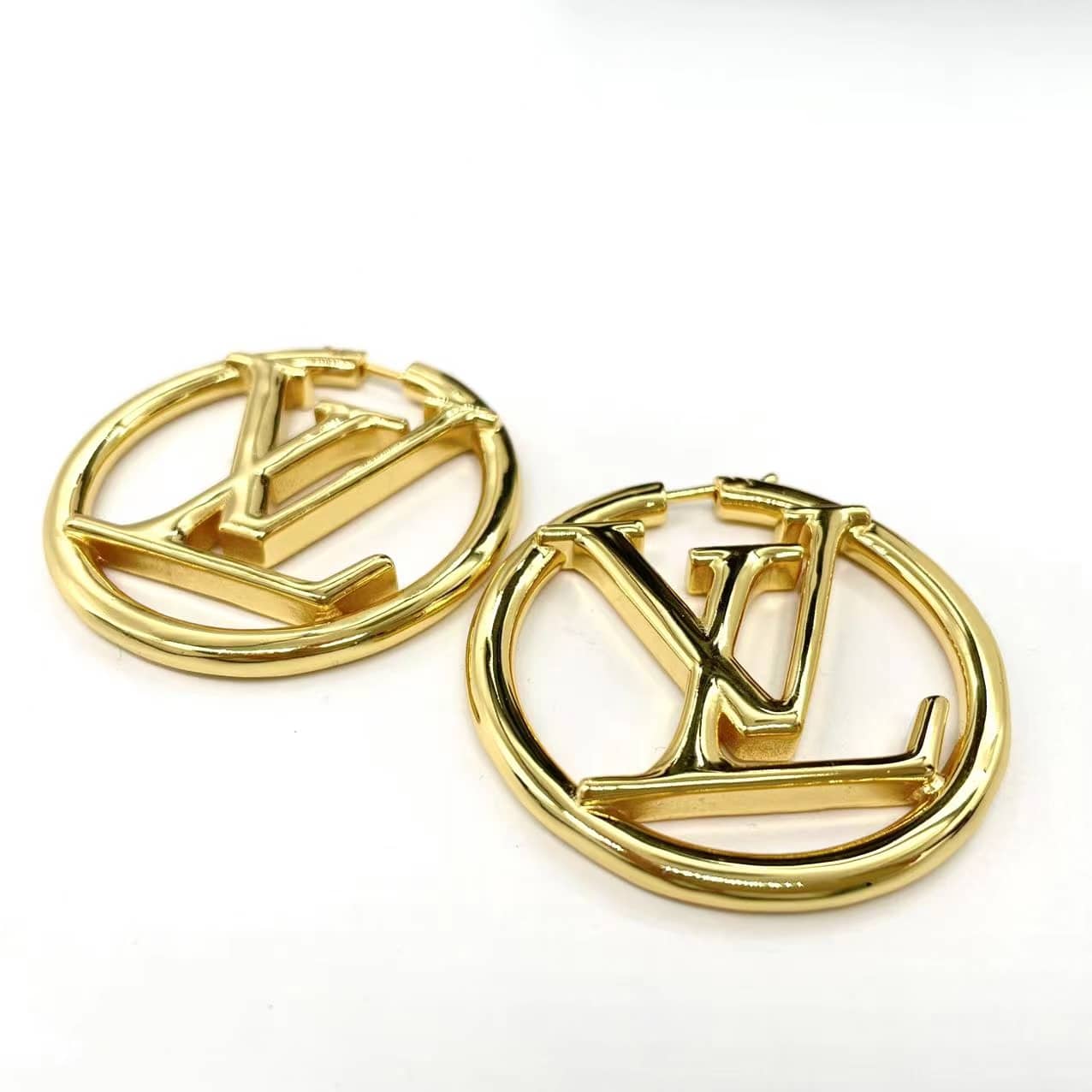 gold lv earrings for women