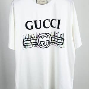 GUCCI White Cotton T-shirt SIZE:M