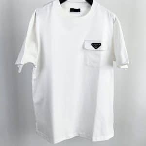 PRADA White Cotton Logo T-shirt SIZE;L